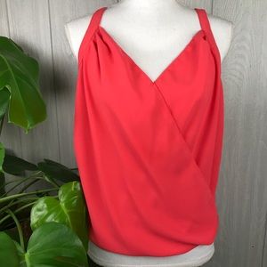 Japna v-neck high low hem bright tank top sleeveless